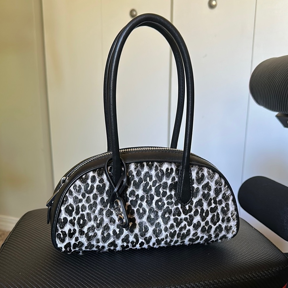 Michael Kors Leopard Print Black and White Handbag